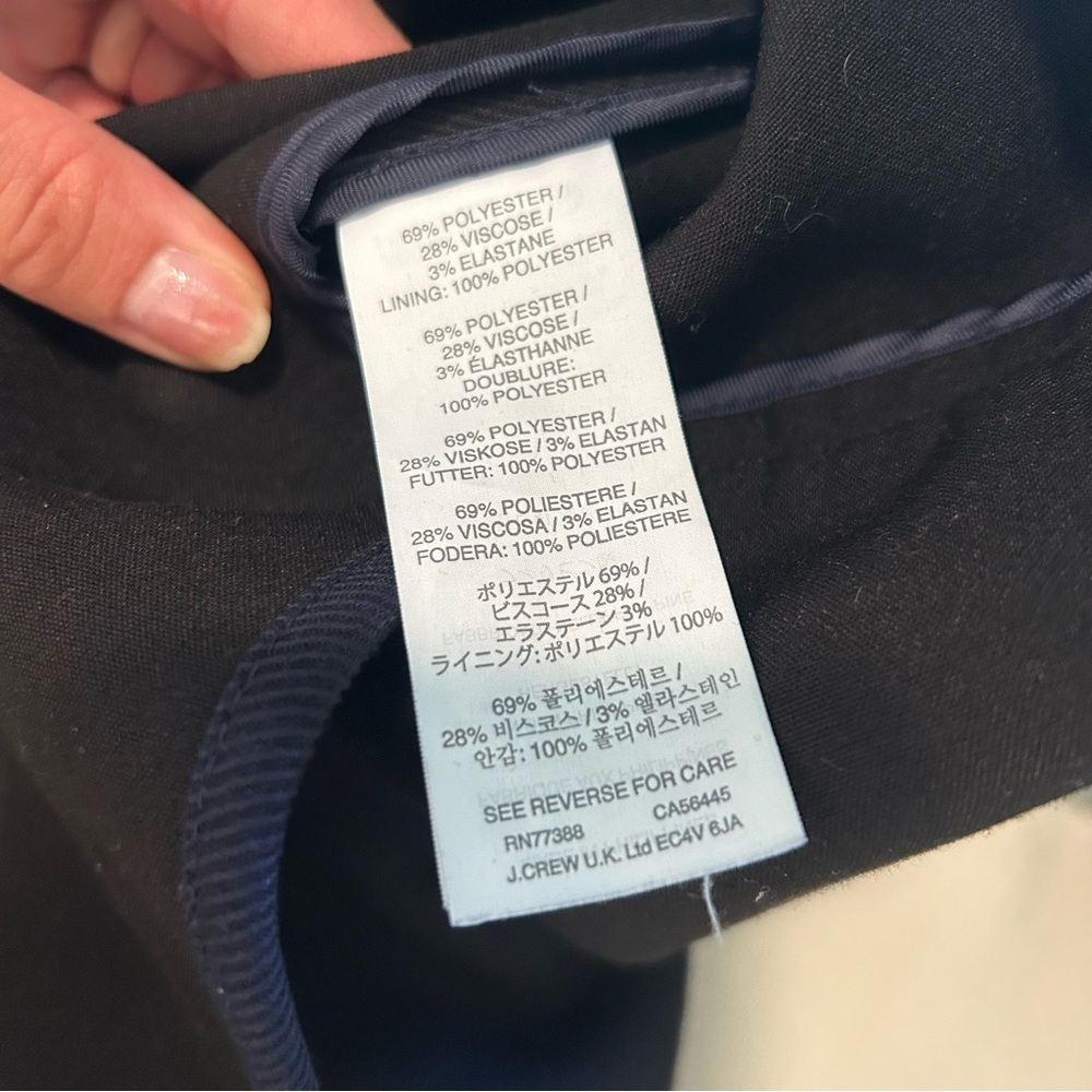 J Crew Tipped Twill Jacket in Black Navy Size 6 - Picture 7 of 7